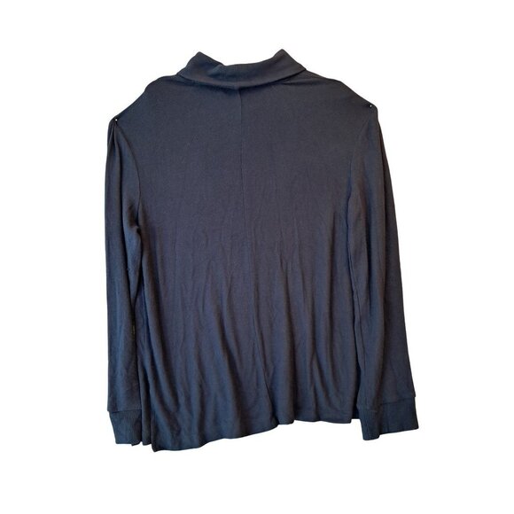 Stars Above Women's Cozy Knit Navy Blue Turtleneck Loungewear Sweater - Size Med - Picture 3 of 10
